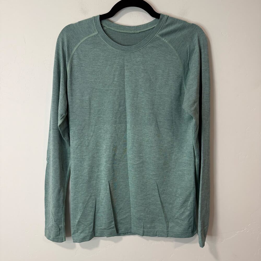 Lululemon Men's Metal Vent Long Sleeve Shirt Small Teal Blue Seamless Gym